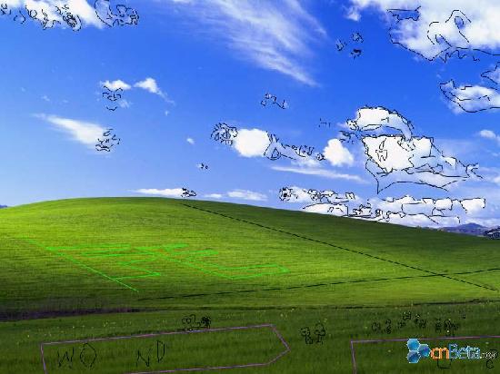 windows xp 默认壁纸中的大彩蛋[多图 windows diy 嗨客软件下载