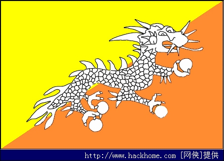 国旗:阴阳图案是阴阳相克(平衡)的意味,四周八卦符号辨别代表天,水