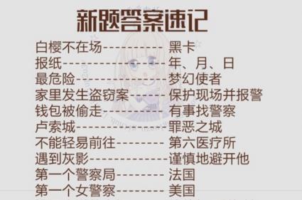 奇迹暖暖飞越午夜攻略大全 第二关新题答案总汇