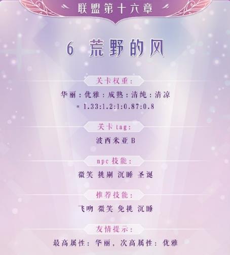 奇迹暖暖联盟委托16-6荒野的风高分S搭配攻略