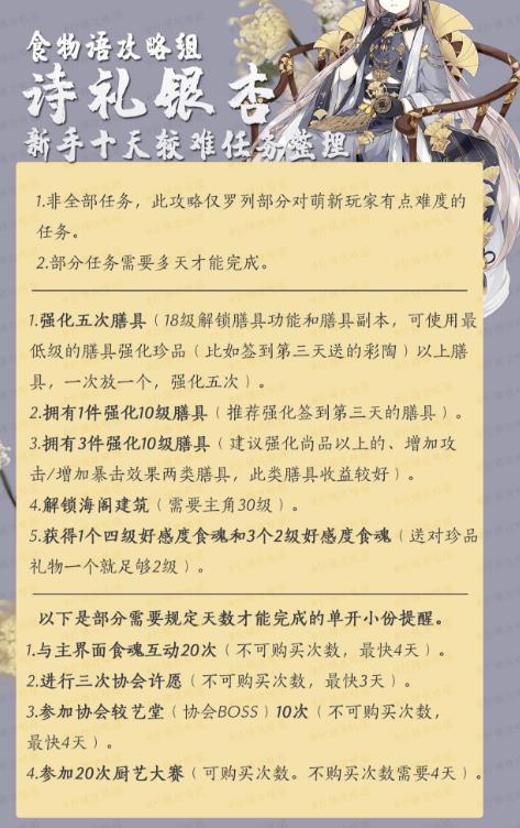 食物语诗礼银杏任务攻略 诗礼银杏获取方法