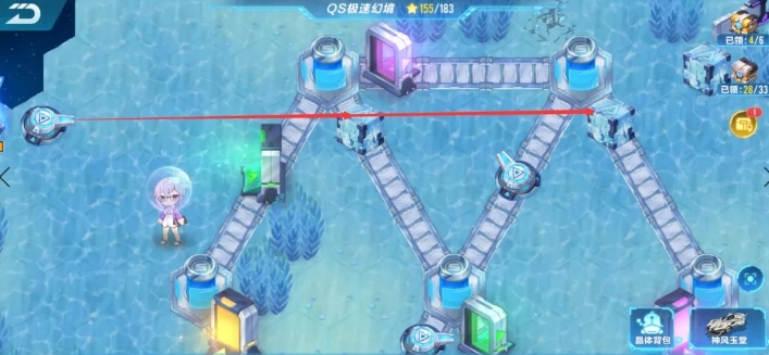 QQ飞车手游QS极速幻境第二期第四章怎么走 海底遗迹通关走法图解