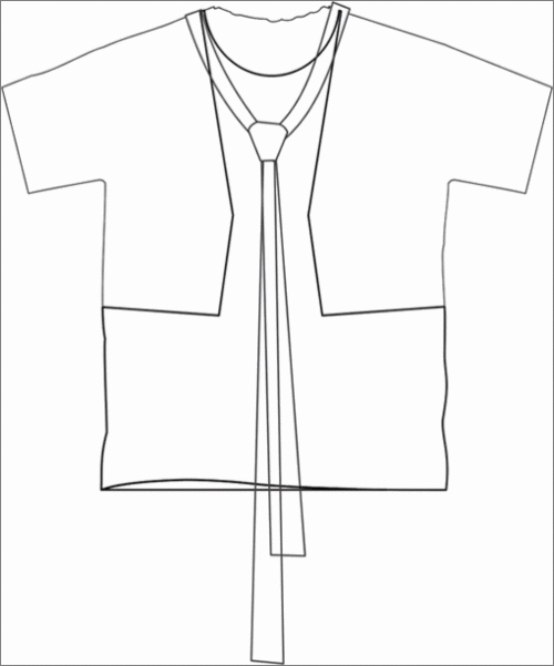 選擇 bezier tool(貝塞爾工具)繪製衣服領帶.