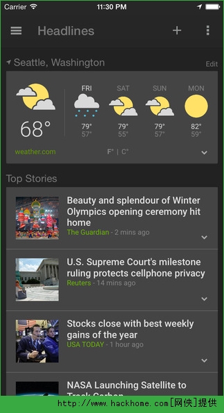 iOS֪ͨĲȸźGoogle News   Weatherͼ1: