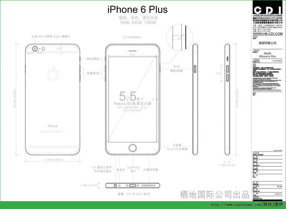 iPhone6 PlusϸߴͼֽCAD PDF