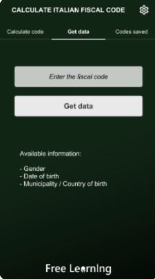 Calculate Italian fiscal codeӋappٷDƬ1