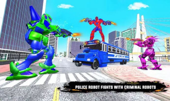 Ϸٷ°(Police Bus Robot Car Game)ͼ2: