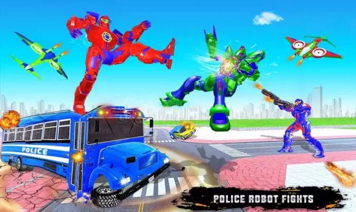 Ϸٷ°(Police Bus Robot Car Game)ͼ3: