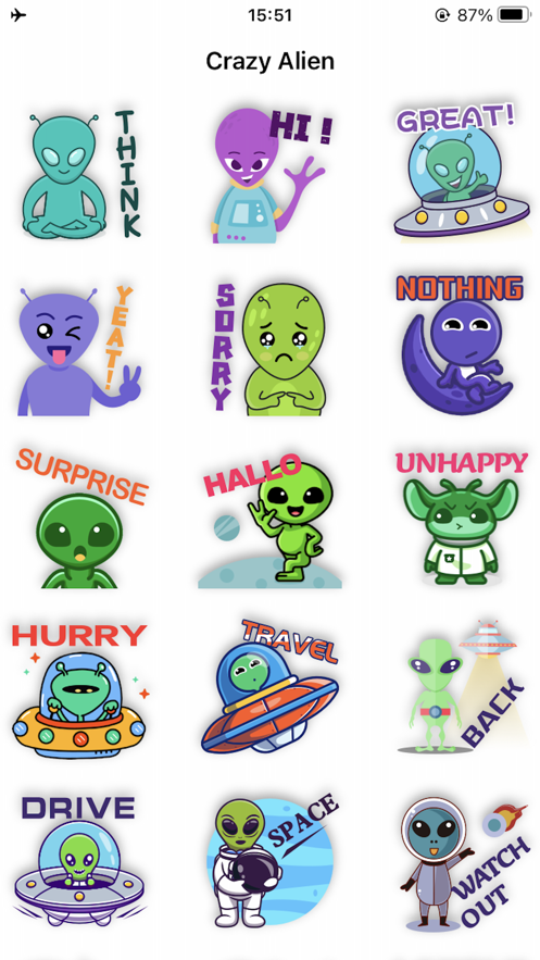 Crazy Alien Sticker appƻiosͼ1: