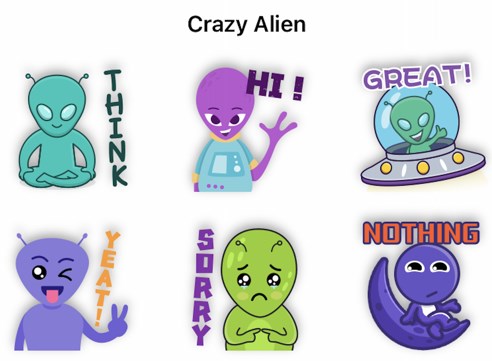 Crazy Alien Sticker appϼ