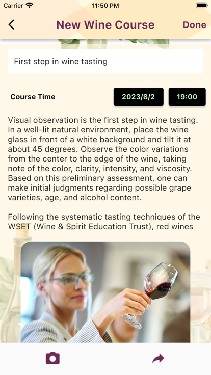 Wine Course app°D1: